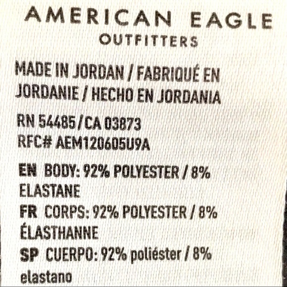 𝅺AMERICAN Eagle USA Black Grey Color Block Hooded Jacket Zip Up Pockets Y2K XS - Picture 10 of 11